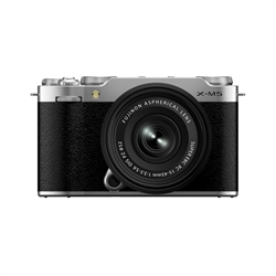 FUJIFILM X-M5 Body, Silver with XC15-45mmF3.5-5.6 OIS PZ Lens Kit